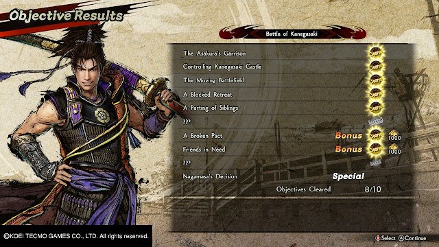 Oda Nobunaga Objetivos cumplidos Samurai Warrior 5 Nitendo Switch
