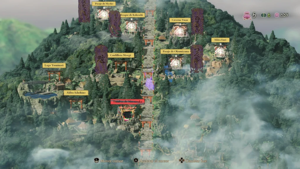 KUNITSU-GAMI: PATH OF THE GODDESS - MAPA